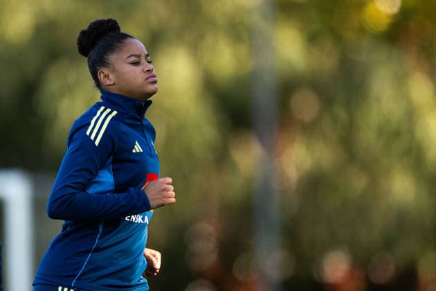 October 7, 2026: Felicia Schröder of the Swedish women’s national soccer team during a training session on October 7, 2026 in Stockholm. Photo by Emma Wallskog, BILDBYRAN, code EW EW0716: soccer, football, fotball, World Cup qualifiers, FIFA Women’s World Cup qualifier, training, Sweden, women’s soccer, BBENG  Copyright: EMMAxWALLSKOG BB261007EW057