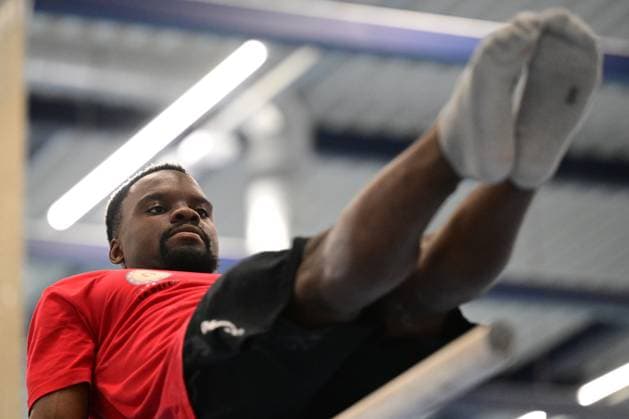 Belgian gymnast Noah Kuavita pictured during a training session of Belgium s artistic gymnastics team, Wednesday 7 October 2026, in Gent, ahead of the Worlds Championships in Rotterdam from 17 to 25 October 2026. DIRKxWAEM  x189042543x