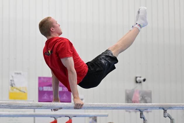 Belgian gymnast Kilan Van der Aa pictured during a training session of Belgium s artistic gymnastics team, Wednesday 7 October 2026, in Gent, ahead of the Worlds Championships in Rotterdam from 17 to 25 October 2026. DIRKxWAEM  x189042389x