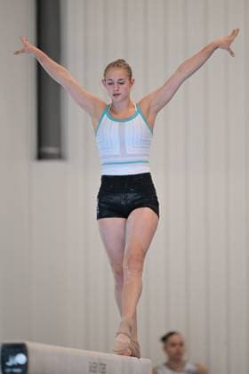 Belgian gymnast Mie De Wilde pictured during a training session of Belgium s artistic gymnastics team, Wednesday 7 October 2026, in Gent, ahead of the Worlds Championships in Rotterdam from 17 to 25 October 2026. DIRKxWAEM  x189042156x