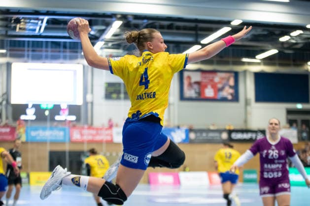 Handball, Alsco HBF1: HC Leipzig vs. TuS Metzingen, October 7, 2026; Jana Walther 4; HC Leipzig scores with a shot from outside; Alsco Women s Handball Bundesliga HBF1, 2026–2027 season, Matchday 5: HC Leipzig vs. TuS Metzingen on October 7, 2026, at the Markranstädt Sports Center Copyright: xBEAUTIFULxSPORTS JanxKaeferx