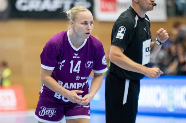 Handball, Alsco HBF1: HC Leipzig vs. TuS Metzingen, October 7, 2026; Lotta Röpcke 14, TuS Metzingen; Alsco Women s Handball Bundesliga (HBF1), 2026–2027 season, Matchday 5: HC Leipzig vs. TuS Metzingen on October 7, 2026, at the Markranstädt Sports Center Copyright: xBEAUTIFULxSPORTS JanxKaeferx