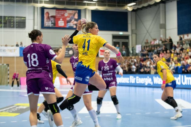 Handball, Alsco HBF1: HC Leipzig vs. TuS Metzingen, October 7, 2026; Wiebke Meyer 41; HC Leipzig prevails. Alsco Women s Handball Bundesliga (HBF1), 2026–2027 season, Matchday 5: HC Leipzig vs. TuS Metzingen on October 7, 2026, at the Markranstädt Sports Center Copyright: xBEAUTIFULxSPORTS JanxKaeferx