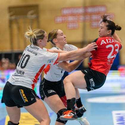 Natsuki Aizawa, Thueringer HC, 23, Maxi Muehlner, HSG Blomberg Lippe, 10, Nieke Kuehne, HSG Blomberg Lippe, 09 GER, Thueringer HC vs. HSG Blomberg Lippe, Handball, Alsco Women’s Handball Bundesliga, 2026–2027 season, Matchday 5, Sunday, 7:30 p.m., October 7, 2026 GER, Thuringer HC vs. HSG Blomberg Lippe, Handball, Alsco Women’s Handball Bundesliga, 2026–2027 season, Matchday 5, Sunday, 7:30 p.m., October 7, 2026, Bad Langensalza Copyright: xMartinxHerbstx