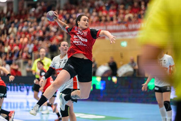 Marcela Arounian, Thueringer HC, 36; Diana Doegg Magnusdottir, HSG Blomberg Lippe, 07 GER; Thueringer HC vs. HSG Blomberg Lippe, Handball, Alsco Women s Handball Bundesliga, 2026–2027 Season, Matchday 5, Sunday, 7:30 p.m., October 7, 2026 GER, Thueringer HC vs. HSG Blomberg Lippe, Handball, Alsco Women’s Handball Bundesliga, 2026–2027 season, Matchday 5, Sunday, 7:30 p.m., October 7, 2026, Bad Langensalza Copyright: xMartinxHerbstx