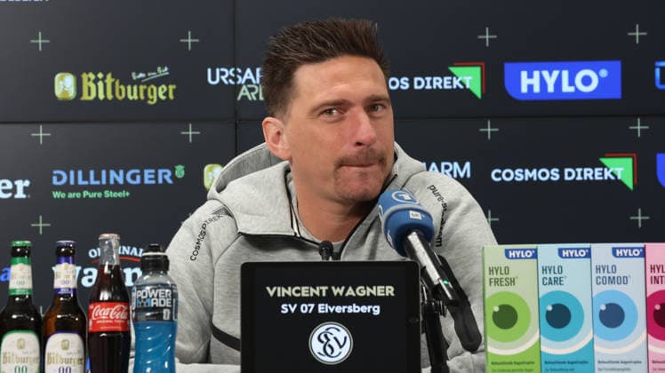 October 8, 2026, xrekx, Soccer, Bundesliga 1, SV Elversberg Press Conference with Vincent Wagner (left) Vincent Wagner, Coach of SV 07 Elversberg, Elversberg