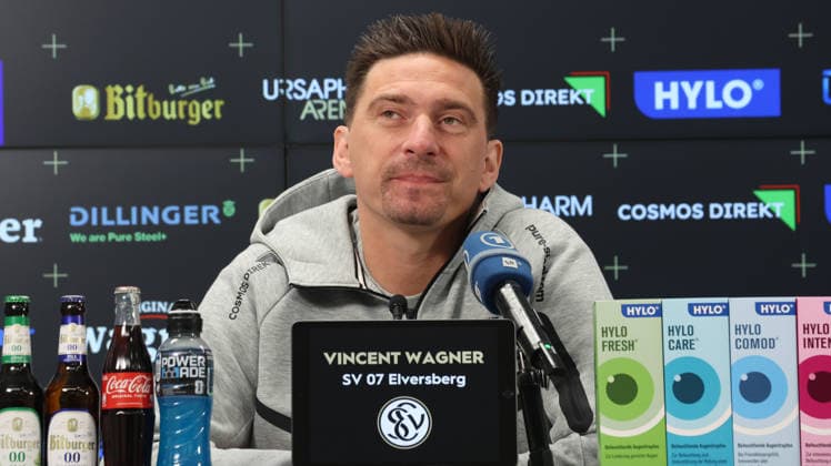 October 8, 2026, xrekx, Soccer, Bundesliga 1, SV Elversberg Press Conference with Vincent Wagner (left) Vincent Wagner, Coach of SV 07 Elversberg, Elversberg