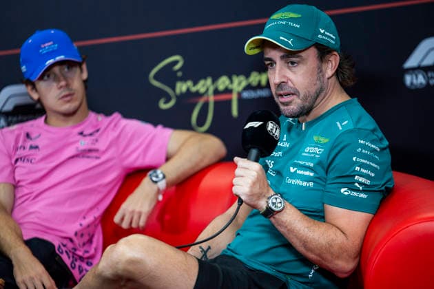 F1 - SINGAPORE GRAND PRIX 2026 ALONSO Fernando (spa), Aston Martin F1 Team Honda AMR26, portrait, pre-event press conference, PK, Pressekonferenz during the 2026 Formula 1 Singapore Grand Prix, 17th round of the 2026 Formula One World Championship, WM, Weltmeisterschaft from October 9 to 11, 2026 on the Marina Bay Street Circuit, in Singapore, Singapore - SingaporeSingapore  Copyright: xJulienxDelfossex