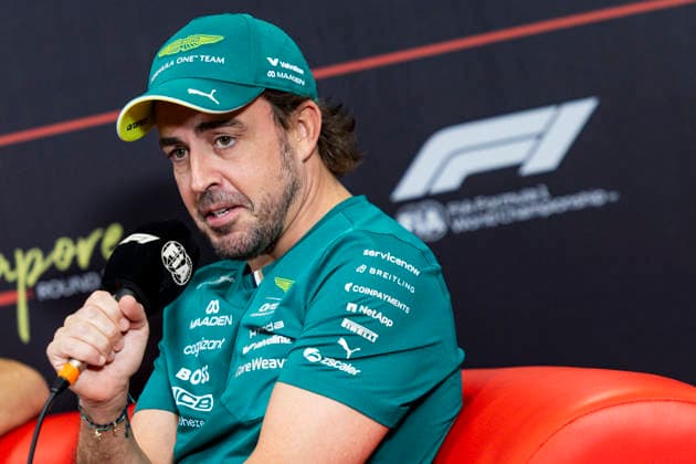 F1 - SINGAPORE GRAND PRIX 2026 ALONSO Fernando (spa), Aston Martin F1 Team Honda AMR26, portrait, pre-event press conference, PK, Pressekonferenz during the 2026 Formula 1 Singapore Grand Prix, 17th round of the 2026 Formula One World Championship, WM, Weltmeisterschaft from October 9 to 11, 2026 on the Marina Bay Street Circuit, in Singapore, Singapore - SingaporeSingapore  Copyright: xJulienxDelfossex