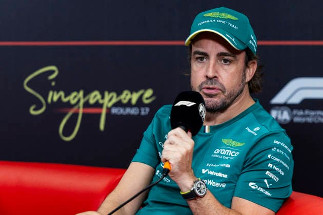 F1 - SINGAPORE GRAND PRIX 2026 ALONSO Fernando (spa), Aston Martin F1 Team Honda AMR26, portrait, pre-event press conference, PK, Pressekonferenz during the 2026 Formula 1 Singapore Grand Prix, 17th round of the 2026 Formula One World Championship, WM, Weltmeisterschaft from October 9 to 11, 2026 on the Marina Bay Street Circuit, in Singapore, Singapore - SingaporeSingapore  Copyright: xJulienxDelfossex