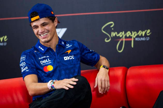F1 - SINGAPORE GRAND PRIX 2026 NORRIS Lando (gbr), McLaren F1 Team MCL40, portrait, pre-event press conference, PK, Pressekonferenz during the 2026 Formula 1 Singapore Grand Prix, 17th round of the 2026 Formula One World Championship, WM, Weltmeisterschaft from October 9 to 11, 2026 on the Marina Bay Street Circuit, in Singapore, Singapore - SingaporeSingapore  Copyright: xJulienxDelfossex