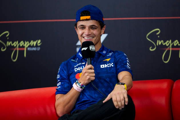 F1 - SINGAPORE GRAND PRIX 2026 NORRIS Lando (gbr), McLaren F1 Team MCL40, portrait, pre-event press conference, PK, Pressekonferenz during the 2026 Formula 1 Singapore Grand Prix, 17th round of the 2026 Formula One World Championship, WM, Weltmeisterschaft from October 9 to 11, 2026 on the Marina Bay Street Circuit, in Singapore, Singapore - SingaporeSingapore  Copyright: xJulienxDelfossex