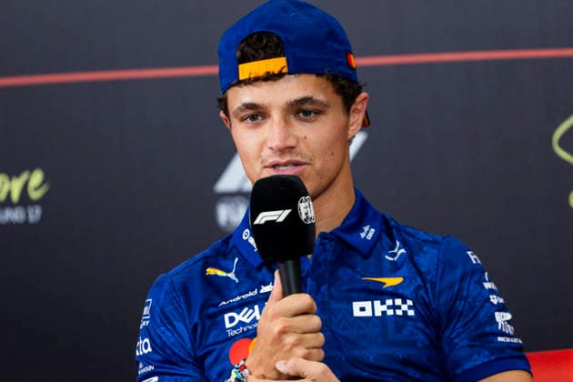 F1 - SINGAPORE GRAND PRIX 2026 NORRIS Lando (gbr), McLaren F1 Team MCL40, portrait, pre-event press conference, PK, Pressekonferenz during the 2026 Formula 1 Singapore Grand Prix, 17th round of the 2026 Formula One World Championship, WM, Weltmeisterschaft from October 9 to 11, 2026 on the Marina Bay Street Circuit, in Singapore, Singapore - SingaporeSingapore  Copyright: xJulienxDelfossex