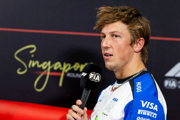 F1 - SINGAPORE GRAND PRIX 2026 LAWSON Liam (nzl), Visa Cash App RB F1 Team VCARB03, portrait, pre-event press conference, PK, Pressekonferenz during the 2026 Formula 1 Singapore Grand Prix, 17th round of the 2026 Formula One World Championship, WM, Weltmeisterschaft from October 9 to 11, 2026 on the Marina Bay Street Circuit, in Singapore, Singapore - SingaporeSingapore  Copyright: xJulienxDelfossex