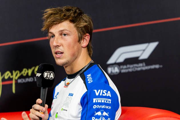 F1 - SINGAPORE GRAND PRIX 2026 LAWSON Liam (nzl), Visa Cash App RB F1 Team VCARB03, portrait, pre-event press conference, PK, Pressekonferenz during the 2026 Formula 1 Singapore Grand Prix, 17th round of the 2026 Formula One World Championship, WM, Weltmeisterschaft from October 9 to 11, 2026 on the Marina Bay Street Circuit, in Singapore, Singapore - SingaporeSingapore  Copyright: xJulienxDelfossex