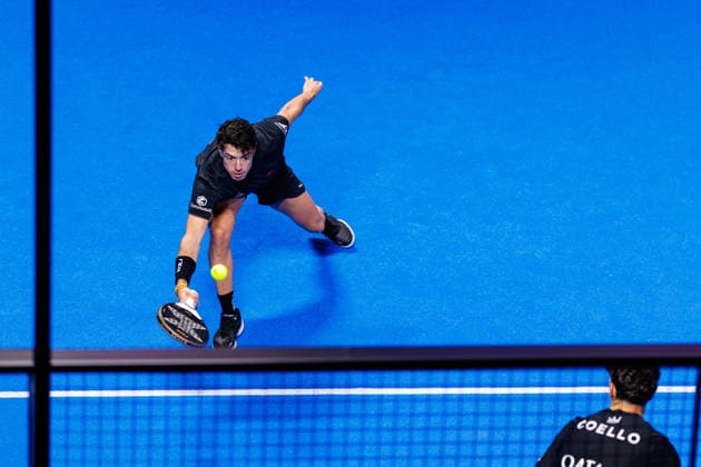 DÜSSELDORF, GERMANY - 8 OCTOBER 2026: Image shows Agustin Tapia (ARG) during CUPRA Germany Premier Padel P2 2026 Day 5: Round of 16 at CASTELLO Düsseldorf on 8 10 2026 in Düsseldorf, Germany. Germany Copyright: xFröhlichxPascalx