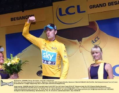 Cycling, Tour de France, stage 9, Bradley Wiggins wins the individual time trial
