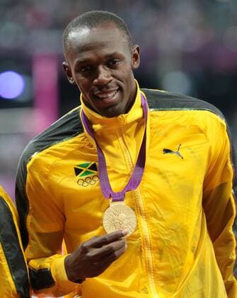 OLYMPICS 2012, Athletics, Men, 100m, Award Ceremony - Gold for Usain Bolt
