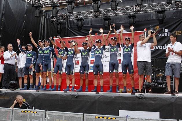Cycling, Vuelta a Espana, Team Movistar wins the team time trial