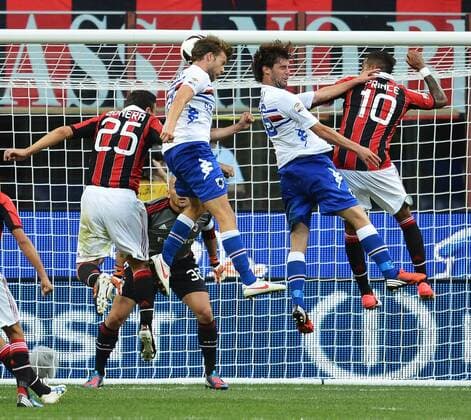 Football, Italy, Serie A, AC Milan - Sampdoria Genoa 0:1