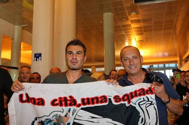 Football, France, Ligue 1, AC Ajaccio - Arrival of new signing Adrian Mutu