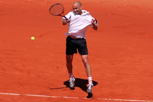 Tennis, French Open, Andre Agassi loses to Jerome Haehnel