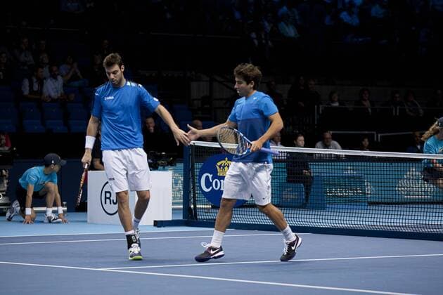 Tennis, London, ATP World Tour Finals, Granollers and Lopez vs. Paes and Stepanek