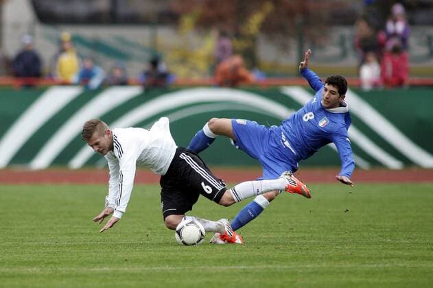 Football, Under 18 international, Germany - Italy 3:0