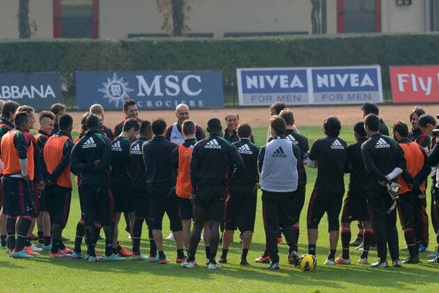Football, Italy, Sierie A, Silvio Berlusconi visits AC Milan training session
