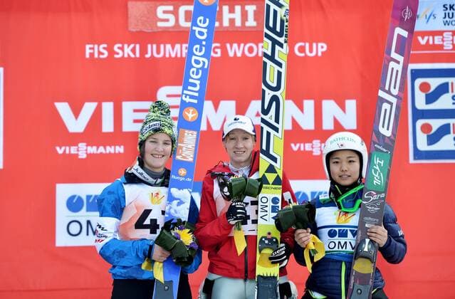 Ski Jumping, World Cup in Sochi, Award Ceremony Ladies