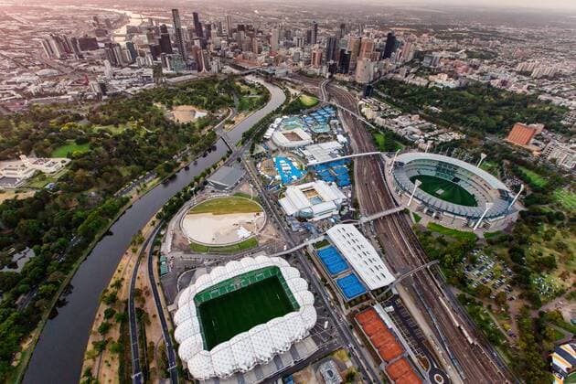 Tennis, Australian Open, Melbourne Park Tennis Facility and Rod Laver Arena