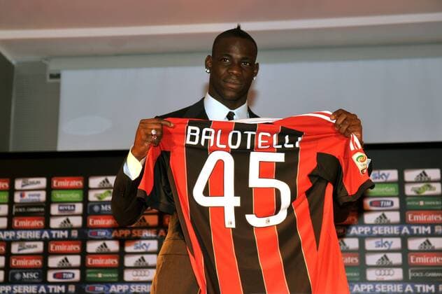 Football, Italy, Press conference with official presentation of Balotelli at AC Milan