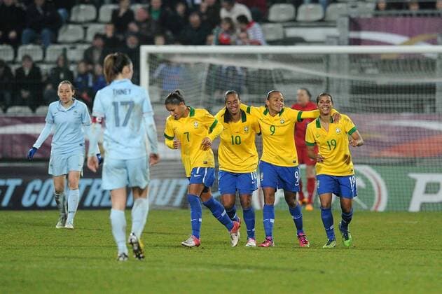 Women's football, International match, France - Brazil