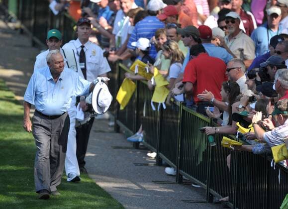 Golf, The Masters, The golf legends Palmer, Nicklaus and Player