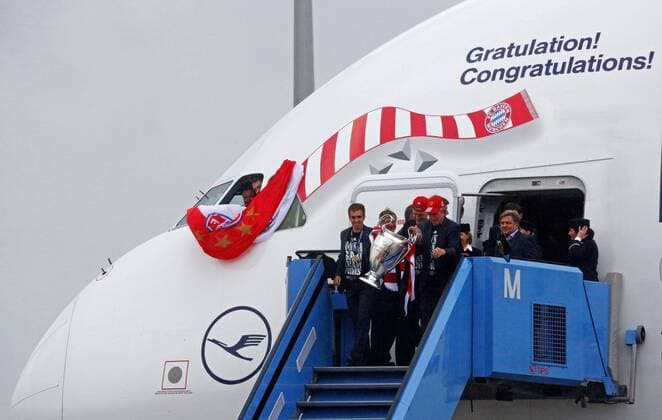 Football, Champions League Final, Arrival of CL Winner 2013 FC Bayern Muenchen