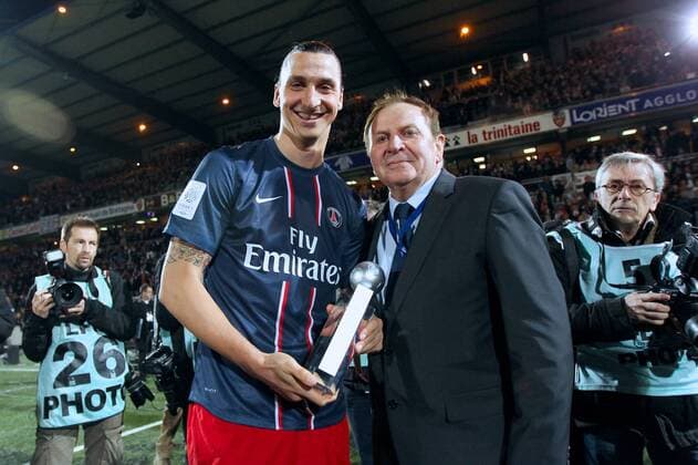 Football, France, Ligue 1, Zlatan Ibrahimovic named best goalscorer of the season