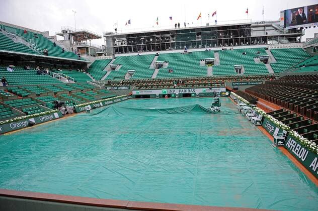 Tennis, French Open, Rain on the 3rd day of the tournament