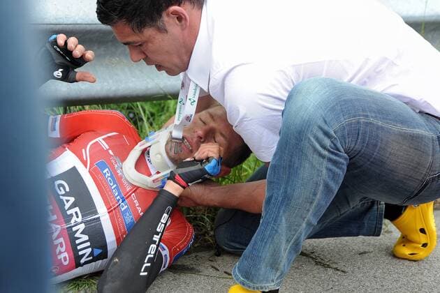 Cycling, Tour de Suisse, Ryder Hesjedal's fall