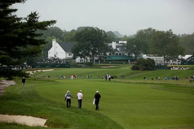Golf, land under water at the US Open