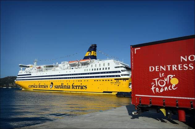 Cycling, Tour de France, Mega Smeralda ship serves as mobile headquarters