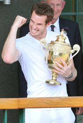 Tennis, Wimbledon, Men's final, Andy Murray defeats Novak Djokovic