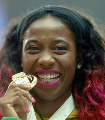 Athletics, World Championships in Moscow, Award Ceremony, Shelly Ann Fraser Pryce - 100m World Champion