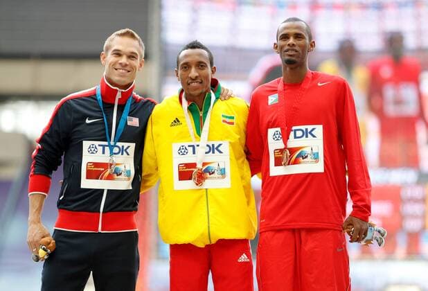 Athletics, World Championships in Moscow, Men's 800m, Award Ceremony, World Champion Aman