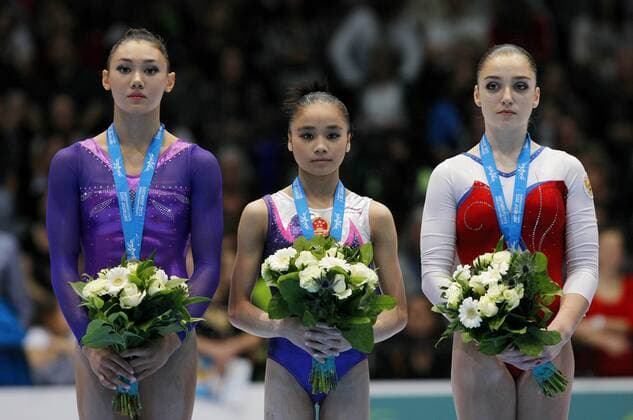 Gymnastics, World Championships, Ladies uneven bars award ceremony