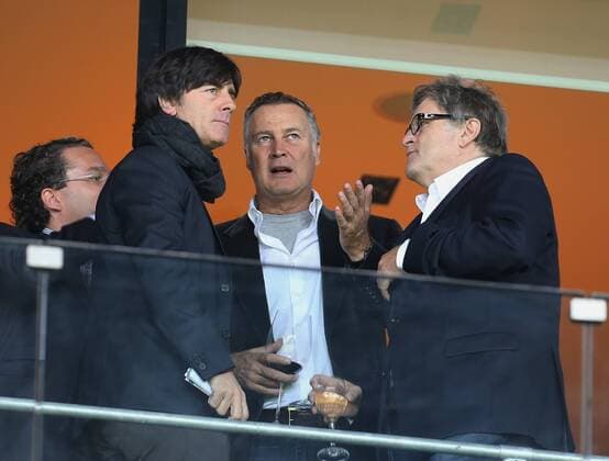 Football, National Coach Joachim Loew at the Tribune in Sinsheim