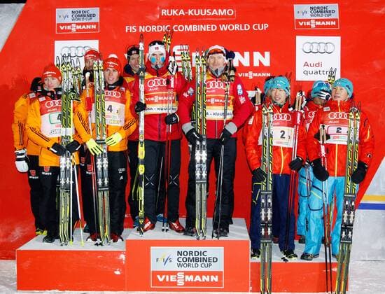 Nordic Skiing, WC Kuusamo, Award Ceremony Team Competition 4x5km