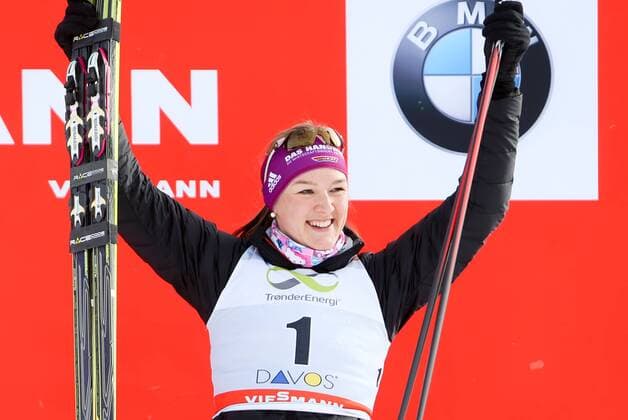 Nordic skiing, cross-country sprint 1.5km women, award ceremony women, 3rd place for Denise Herrmann