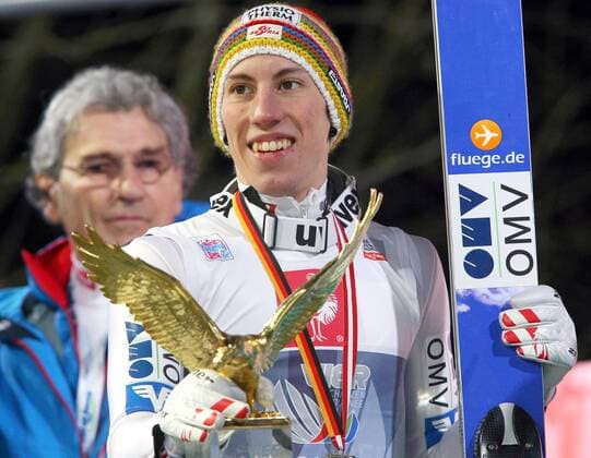 Ski Jumping, WC, Four Hills Tournament, Bischofshofen, Award Ceremony with Overall Winner Thomas Diethart