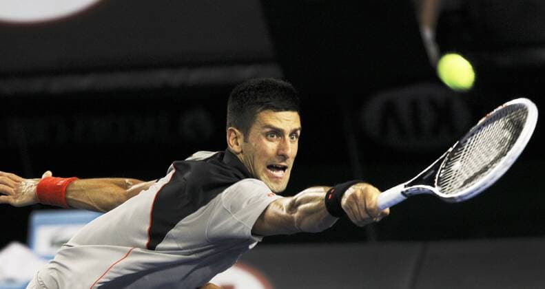 Tennis, Australian Open, Novak Djokovic and coach Boris Becker