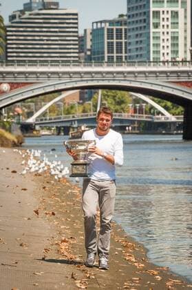 Tennis, Shooting with Australian Open winner Stanislas Wawrinka